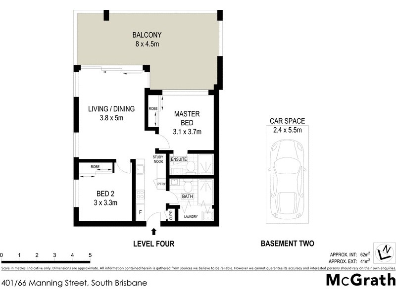 401/66 Manning Street, South Brisbane QLD 4101 Floorplan
