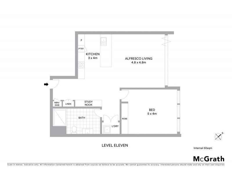1109/977 Ann Street, Fortitude Valley QLD 4006 Floorplan