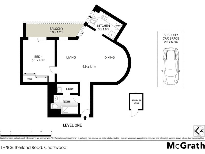 1H/8 Sutherland Road, Chatswood NSW 2067 Floorplan