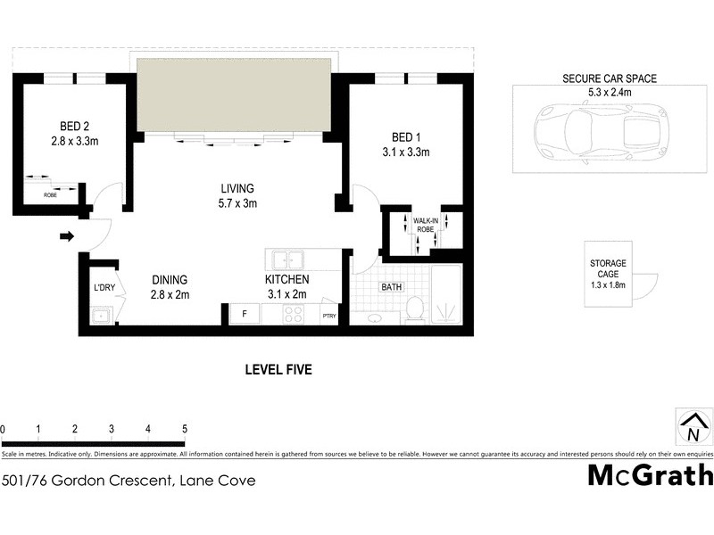 501/76 Gordon Crescent, Lane Cove NSW 2066 Floorplan