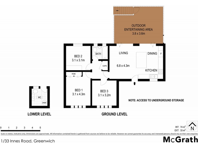 1/33 Innes Road, Greenwich NSW 2065 Floorplan