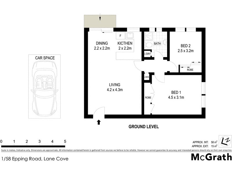 1/58 Epping Road, Lane Cove NSW 2066 Floorplan