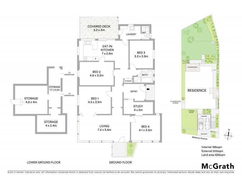 22 Bellevue Avenue, Greenwich NSW 2065 Floorplan