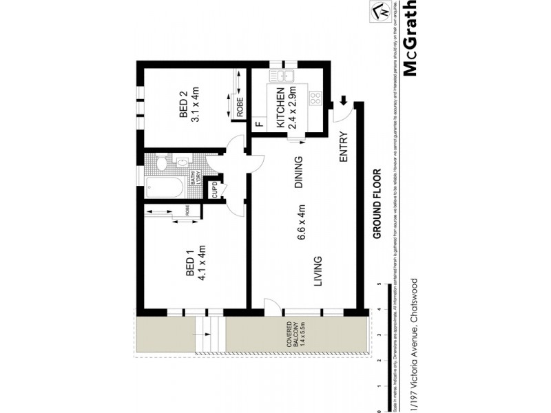 1/197 Victoria Avenue, Chatswood NSW 2067 Floorplan