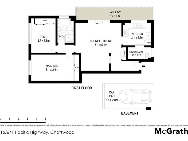 15/641 Pacific Highway, Chatswood NSW 2067 Floorplan