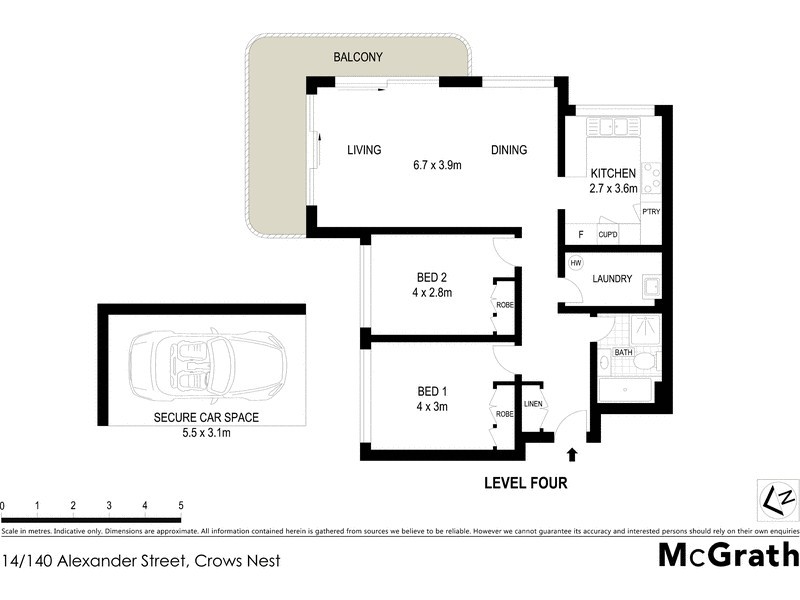 14/140 Alexander Street, Crows Nest NSW 2065 Floorplan