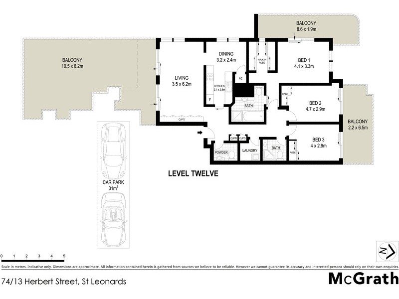 74/13 Herbert Street, St Leonards NSW 2065 Floorplan