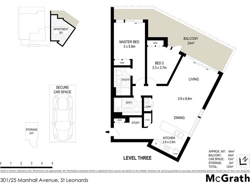 301/25 Marshall Avenue, St Leonards NSW 2065 Floorplan