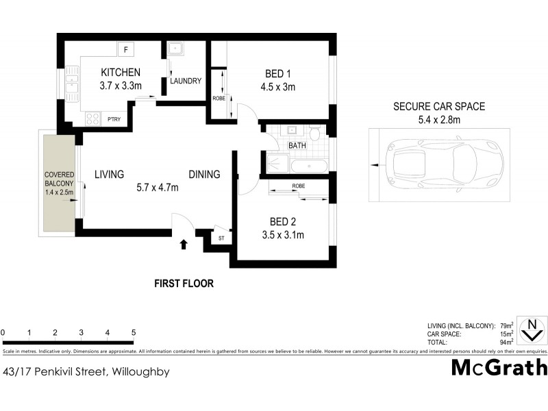 43/17 Penkivil Street, Willoughby NSW 2068 Floorplan