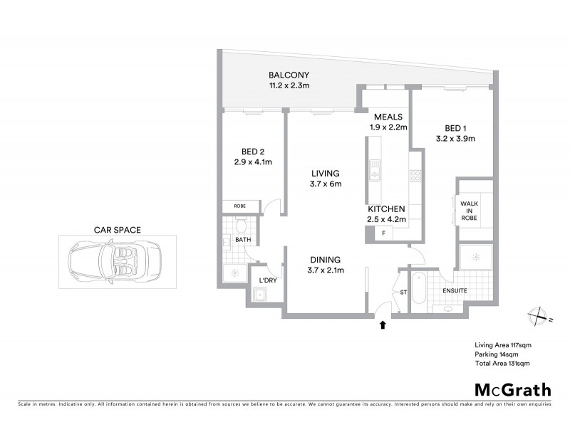 1906/9 Railway Street, Chatswood NSW 2067 Floorplan