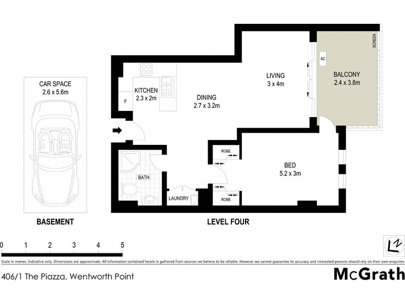406/1 The Piazza, Wentworth Point NSW 2127 Floorplan