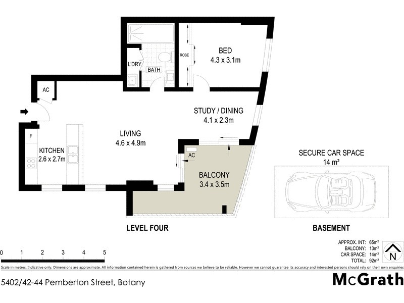 5402/42 Pemberton Street, Botany NSW 2019 Floorplan