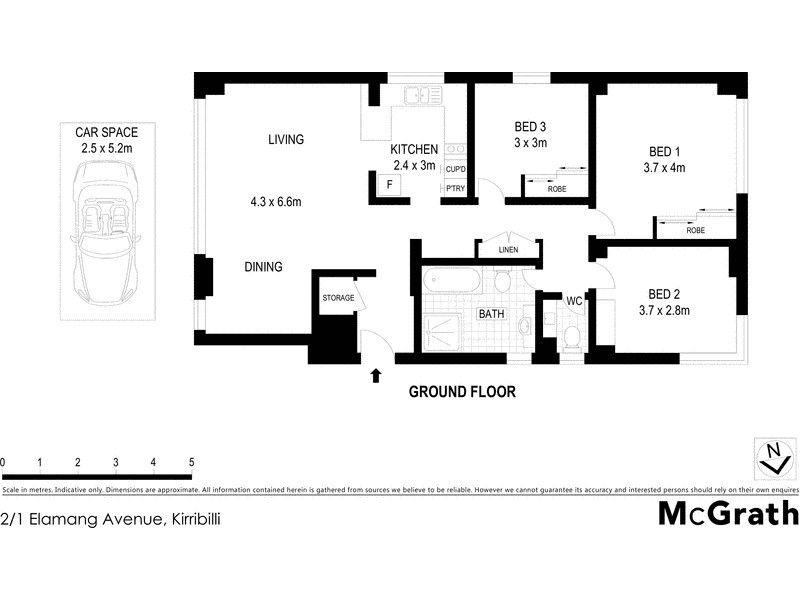 2/1 Elamang Avenue, Kirribilli NSW 2061 Floorplan