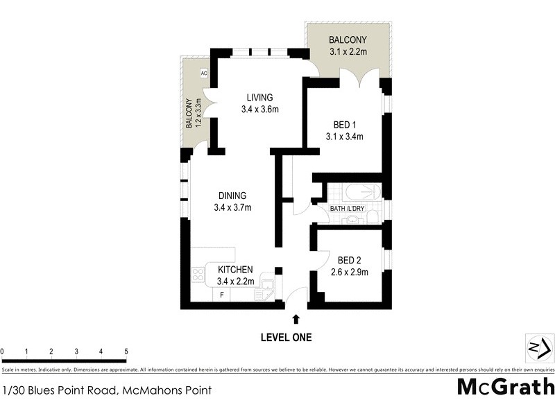 1/30 Blues Point Road, Mcmahons Point NSW 2060 Floorplan