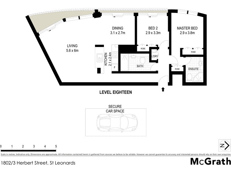 1802/3 Herbert Street, St Leonards NSW 2065 Floorplan