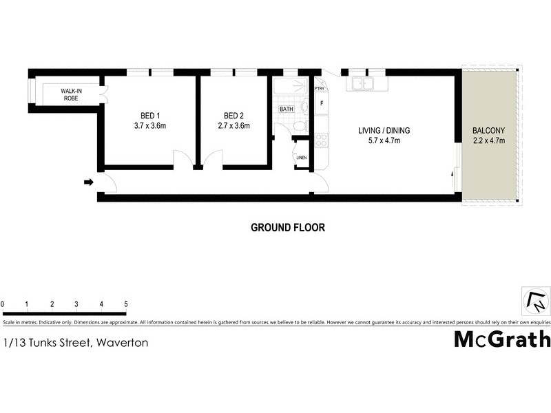 1/13 Tunks Street, Waverton NSW 2060 Floorplan