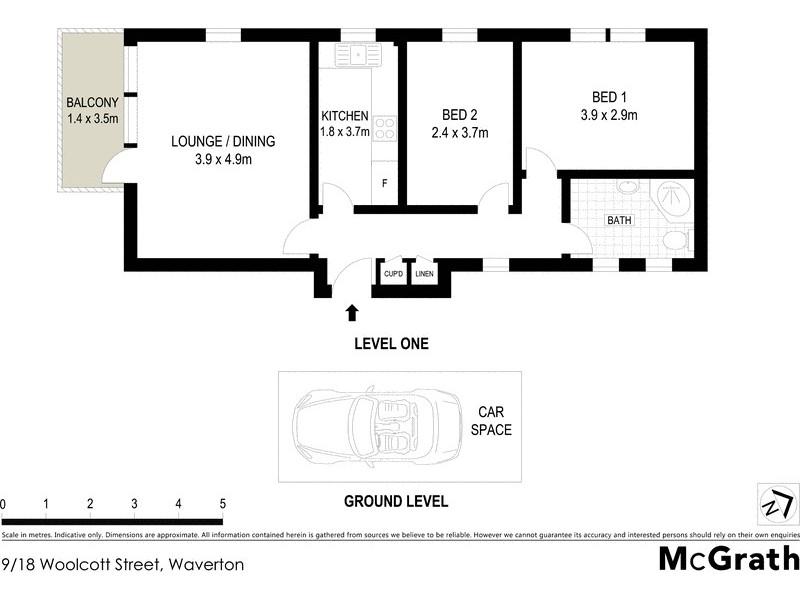 9/18 Woolcott Street, Waverton NSW 2060 Floorplan