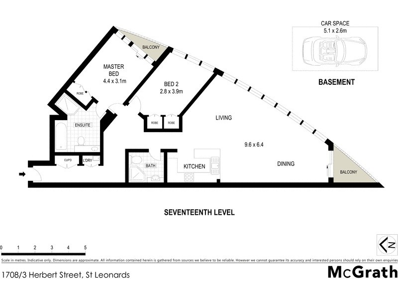 1708/3 Herbert Street, St Leonards NSW 2065 Floorplan