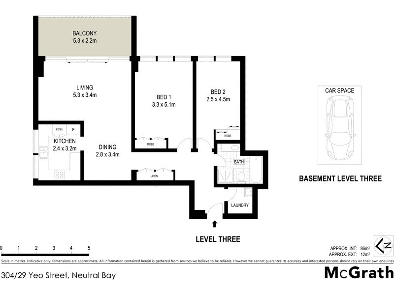 304/29 Yeo Street, Neutral Bay NSW 2089 Floorplan