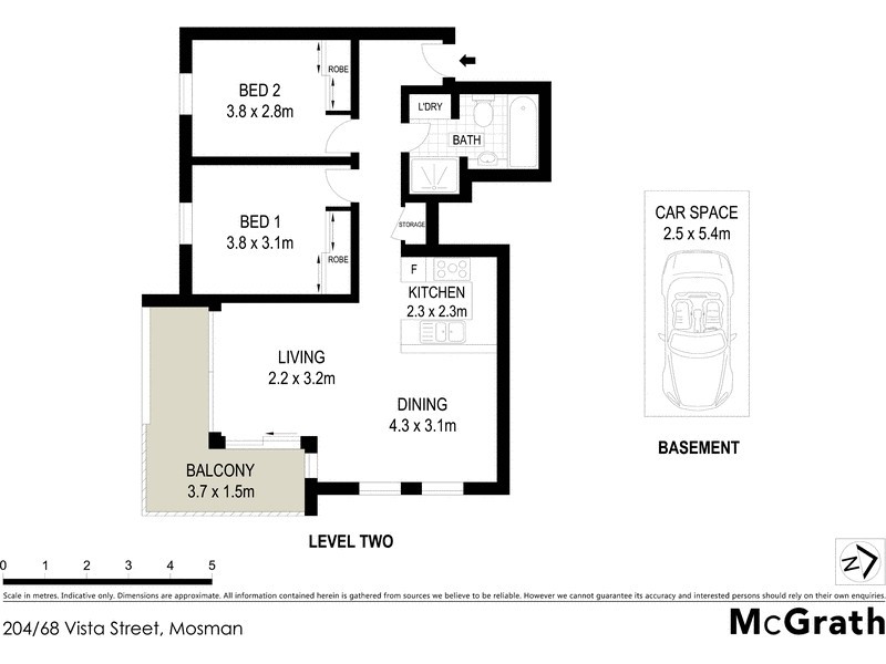 204/68 Vista Street, Mosman NSW 2088 Floorplan