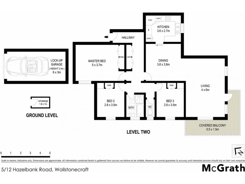 5/12 Hazelbank Road, Wollstonecraft NSW 2065 Floorplan