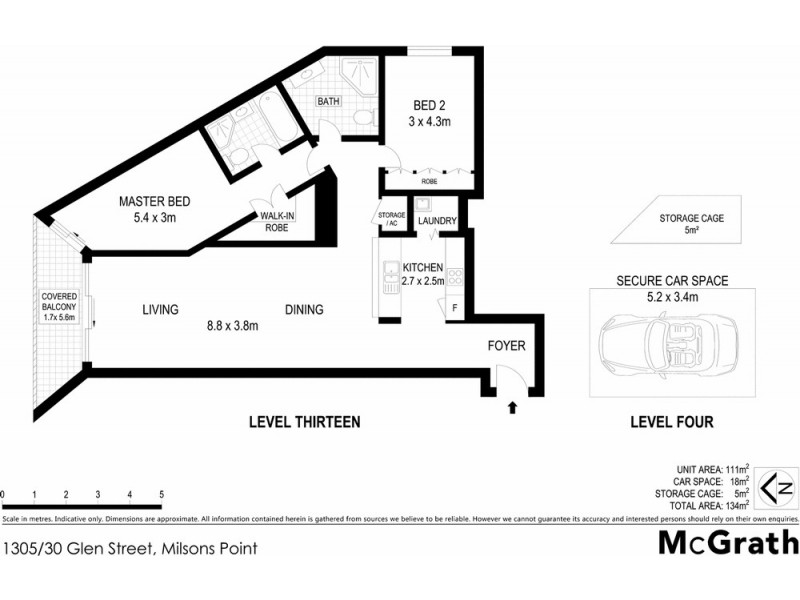 1305/30 Glen Street, Milsons Point NSW 2061 Floorplan