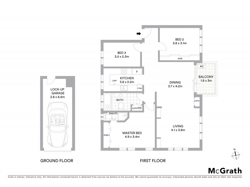 3/14 Woolcott Street, Waverton NSW 2060 Floorplan