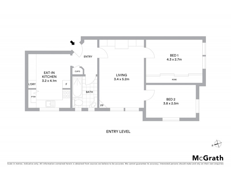 2/8 McDougall Street, Kirribilli NSW 2061 Floorplan