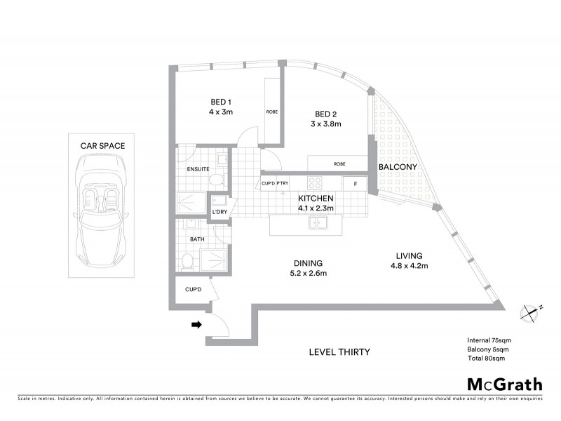 3002/550 Queen Street, Brisbane City QLD 4000 Floorplan