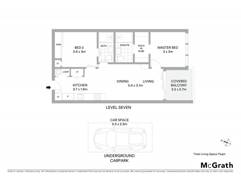 709/42 Wyandra Street, Newstead QLD 4006 Floorplan