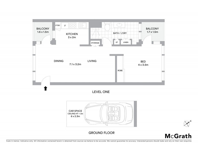 1A/172 Oxlade Drive, New Farm QLD 4005 Floorplan
