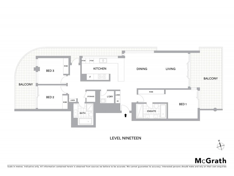 1192/12 Longland Street, Newstead QLD 4006 Floorplan