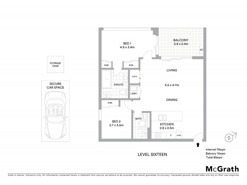 A1607/1 Network Place, North Ryde NSW 2113 Floorplan