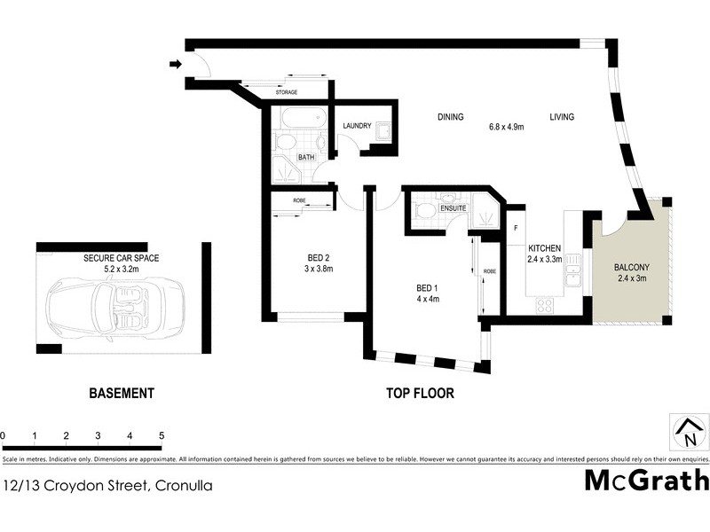 12/13 Croydon Street, Cronulla NSW 2230 Floorplan