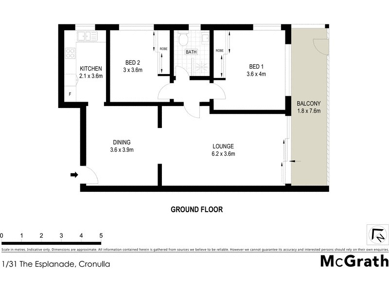 1/31 The Esplanade, Cronulla NSW 2230 Floorplan