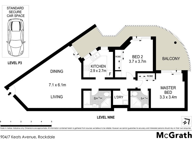 904/7 Keats Avenue, Rockdale NSW 2216 Floorplan