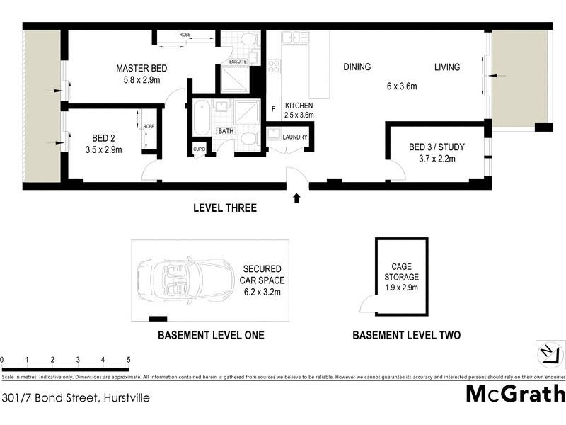301/7 Bond Street, Hurstville NSW 2220 Floorplan