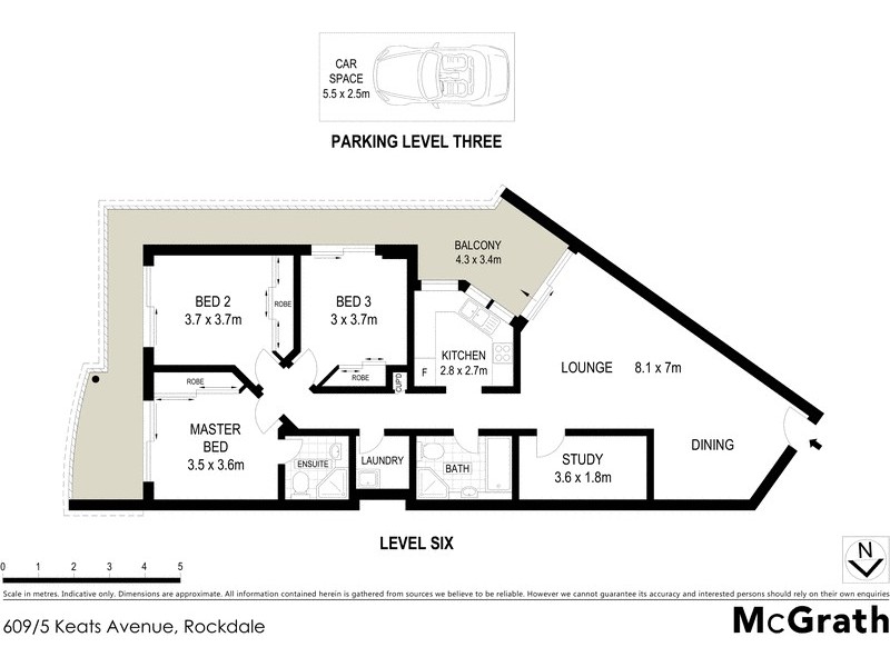 609/5 Keats Avenue, Rockdale NSW 2216 Floorplan