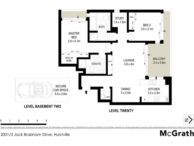 2001/2 Jack Brabham Drive, Hurstville NSW 2220 Floorplan