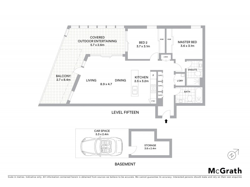 1507/20 Chisholm Street, Wolli Creek NSW 2205 Floorplan