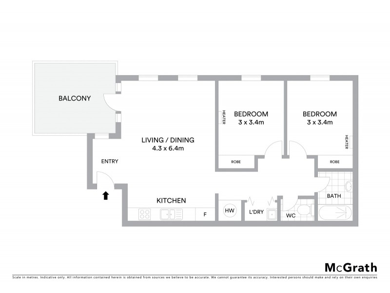 17/128 Chapel Street, St Kilda VIC 3182 Floorplan
