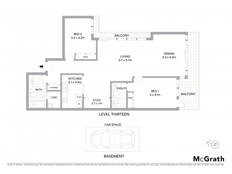 1304/582 St Kilda Road, Melbourne VIC 3004 Floorplan