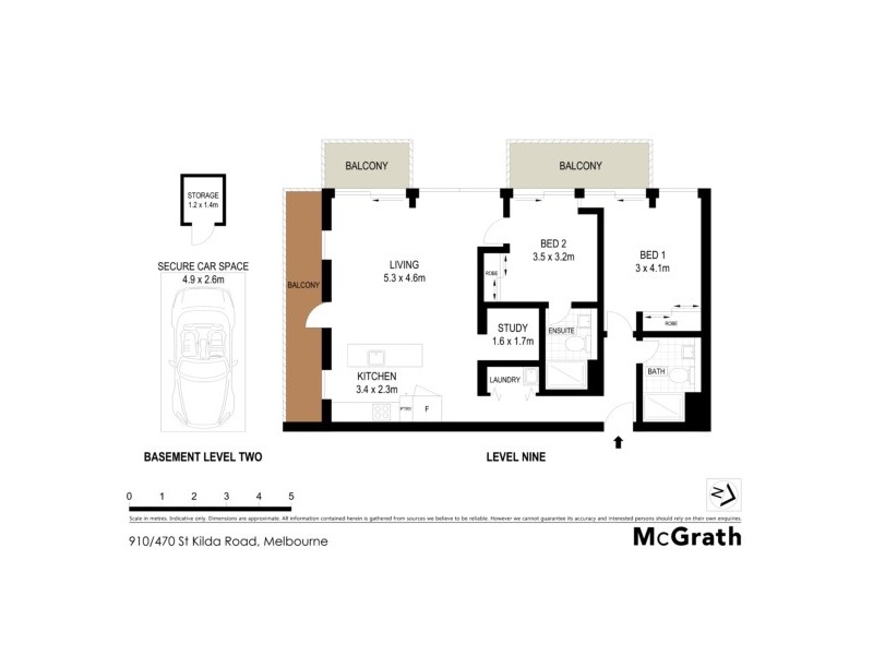 910/470 St Kilda Road, Melbourne VIC 3000 Floorplan