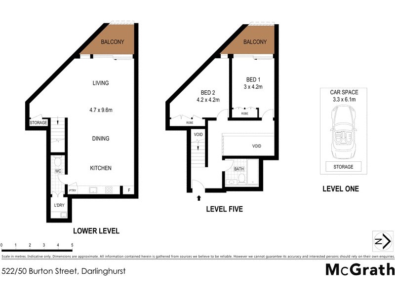 522/50 Burton Street, Darlinghurst NSW 2010 Floorplan