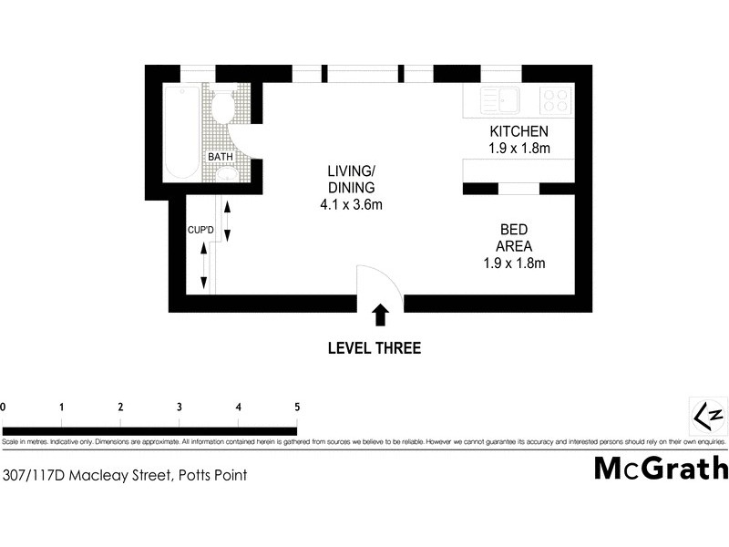 307/117D Macleay Street, Potts Point NSW 2011 Floorplan