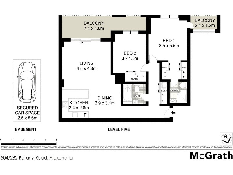 504/282 Botany Road, Alexandria NSW 2015 Floorplan
