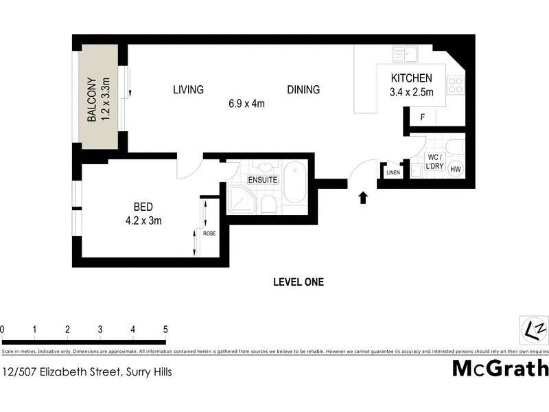 12/507 Elizabeth Street, Surry Hills NSW 2010 Floorplan