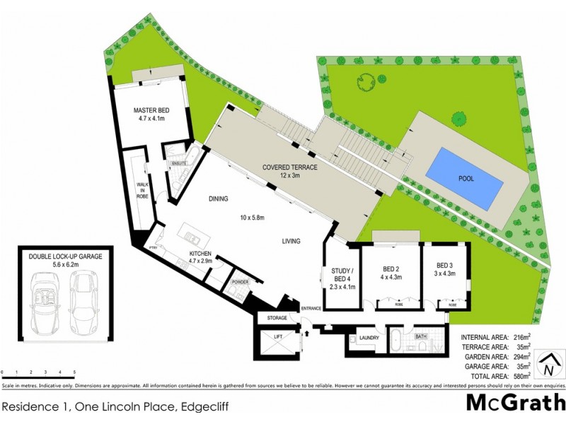 Residence 1, 1 Lincoln Place, Edgecliff NSW 2027 Floorplan