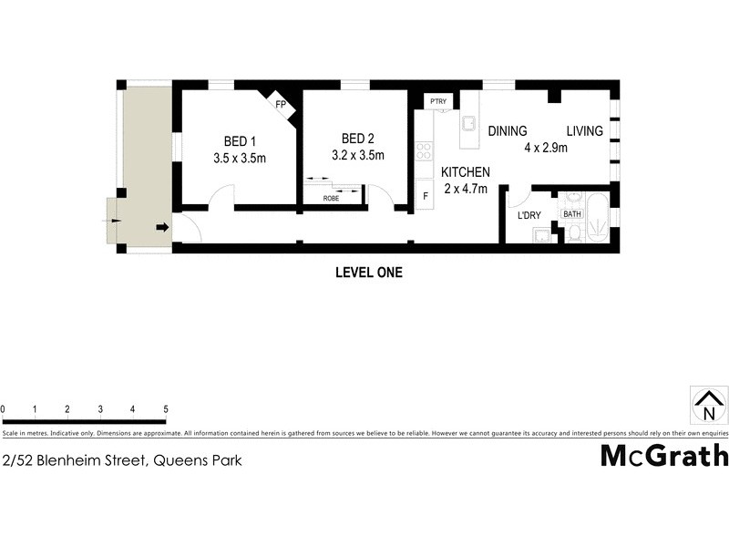 2/52 Blenheim Street, Queens Park NSW 2022 Floorplan