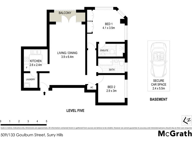 509/133 Goulburn Street, Surry Hills NSW 2010 Floorplan
